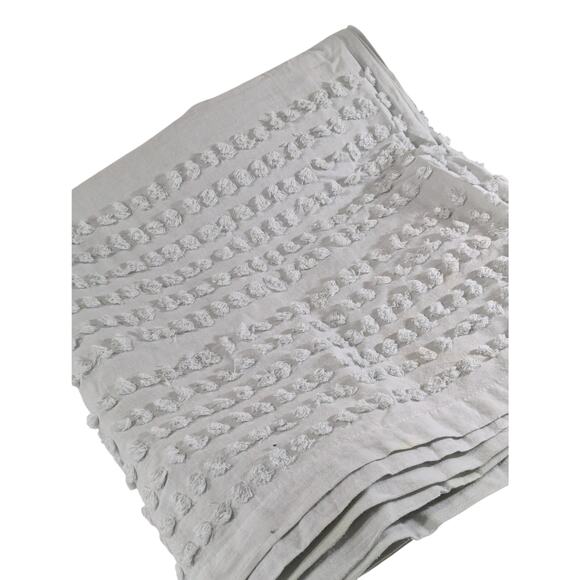 PURE COLLECTION BY INDIGO! SEAFOAM GREEN CHENILLE 100% COTTON SHOWER CURTAIN! - Picture 3 of 10